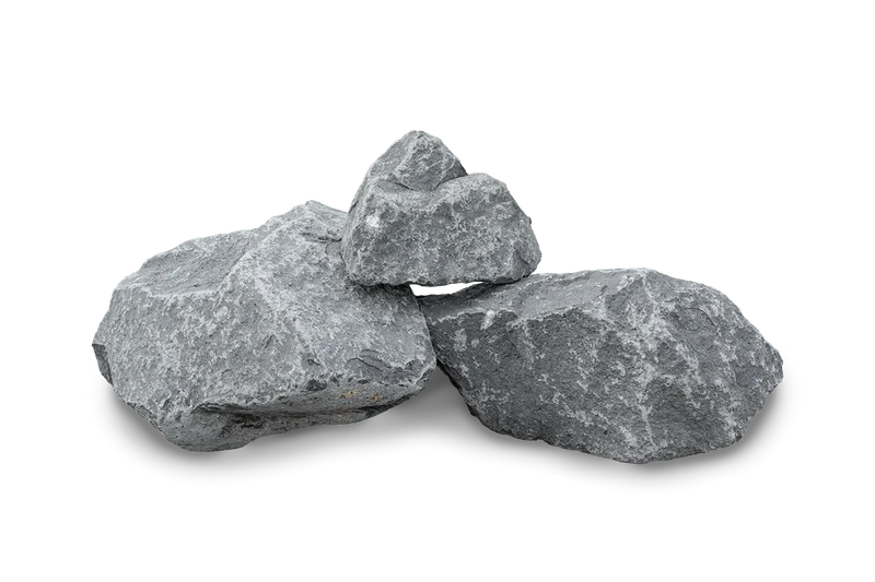 Mauersteine für Trockenmauer – Wasserbausteine Bruchsteine Basalt 10-40 cm