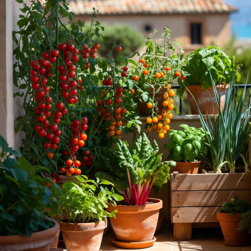 Organic Mediterranean Balcony Harvest – Summer Kitchen Garden