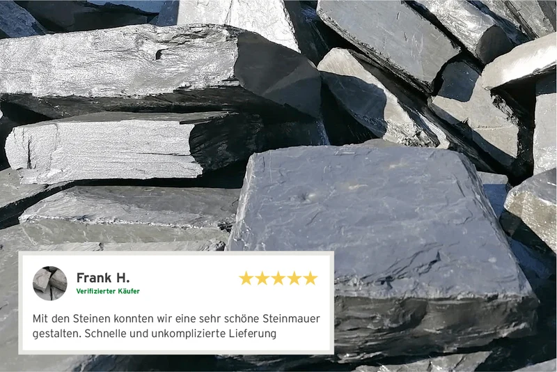 Mauer- und Gestaltungssteine Schiefer anthrazit 25-30 cm