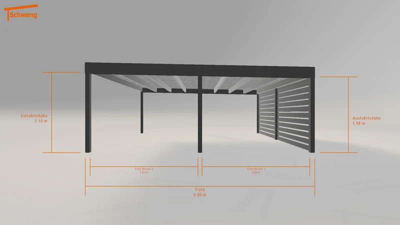 #DE Schweng Flachdachcarport C600+ (ID v4zj7q) #MTG