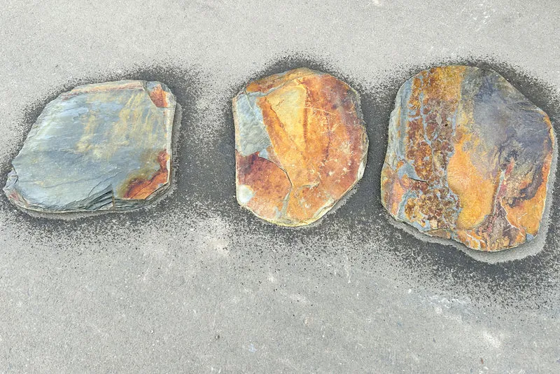 Trittstein Schiefer multicolor gespalten Step Stone