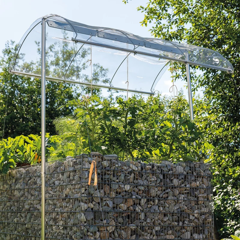bellissa Tomatendach; L 150 x B 120 x H 125-185 cm, Alu Gewebe + Rohre