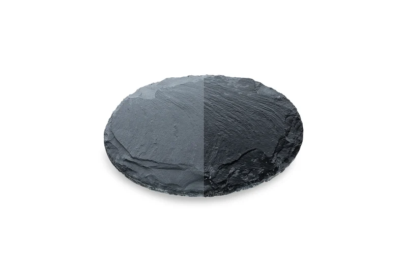 Trittstein Schiefer Rund Japanplatte anthrazit 30 cm Step Stone schwarz