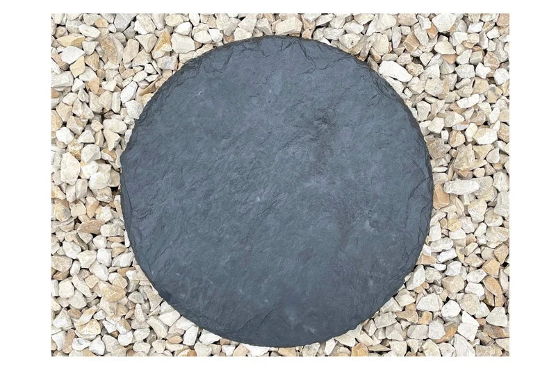 Trittstein Schiefer Rund Japanplatte anthrazit 30 cm Step Stone schwarz