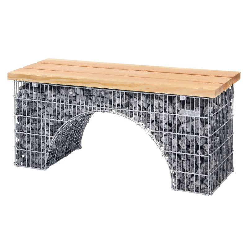 bellissa Sitzbank Bogengabione arco mit Sitzfläche Douglasie B125xT45xH54 cm