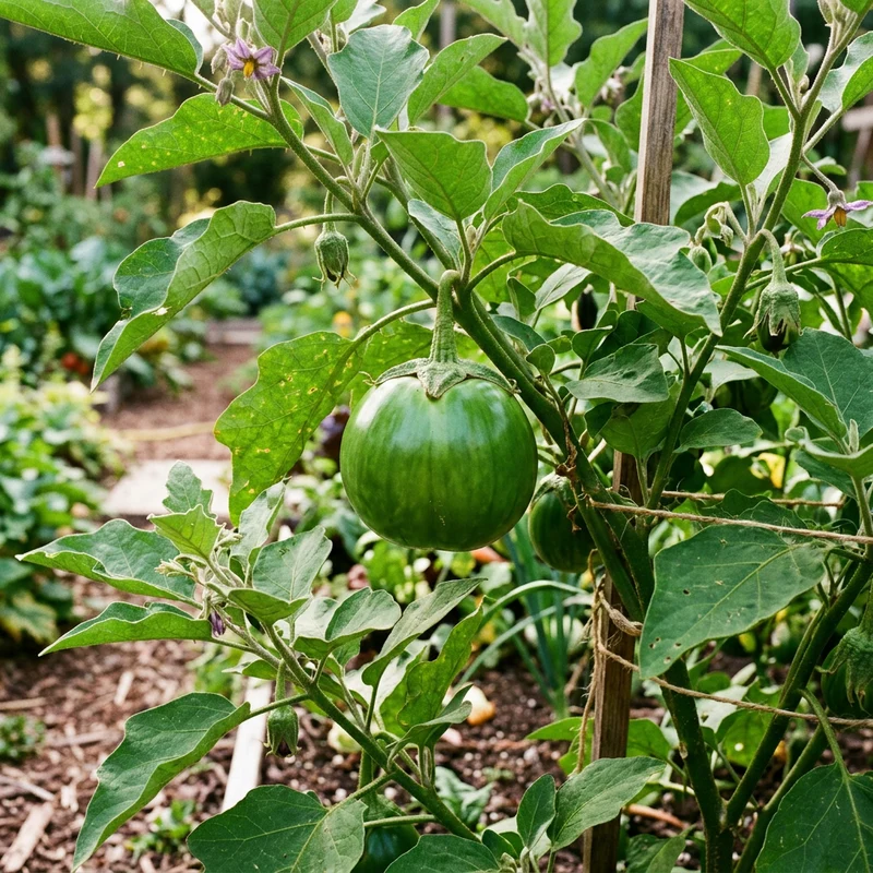 Large Round Eggplant Seeds (Cà Đĩa / Cà Bát) – Green Giant Heirloom Brinjal Variety for Home Gardening