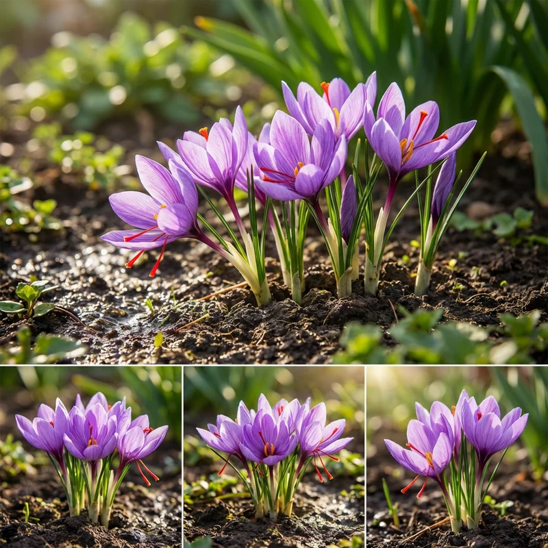 Saffron Crocus Flower Seeds for Planting – Exotic Purple Blooms for Home Garden Cultivation