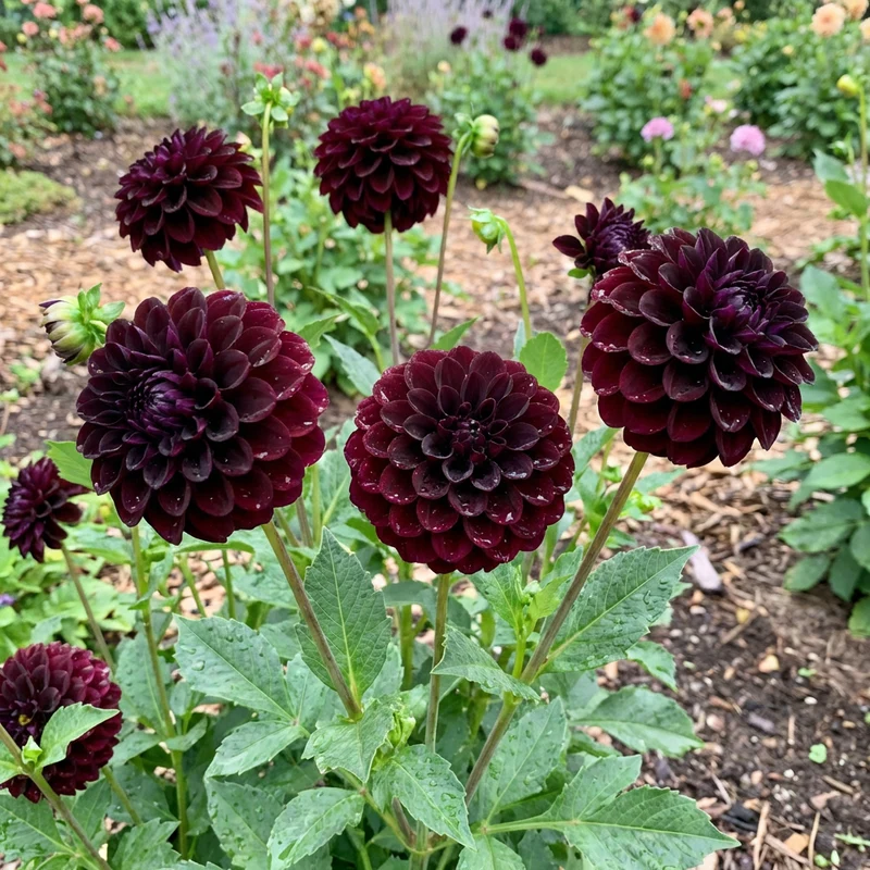 Black Pompon Dahlia Flower Seeds for Planting – Elegant Rounded Blooms for Home Gardens