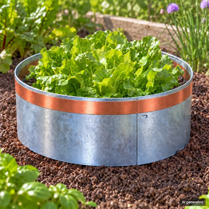 bellissa Schneckenkragen Ø40 cm mit Kupferband verzinkt/Corten: Verzinkt – 3 Stück