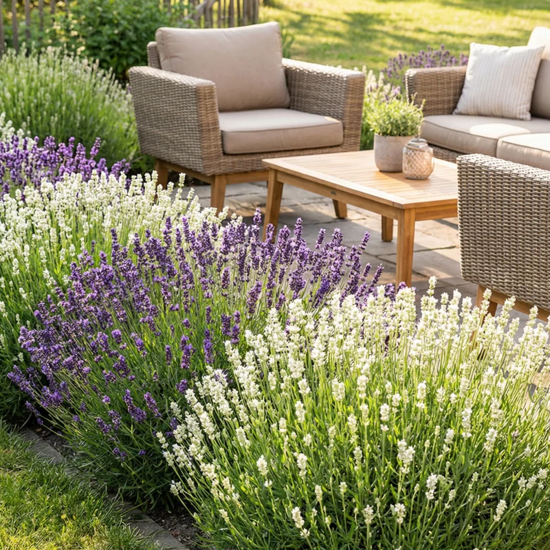 Stauden-Set Lavendel-Mix Blau-Weiß (6er Set / 1 m²)