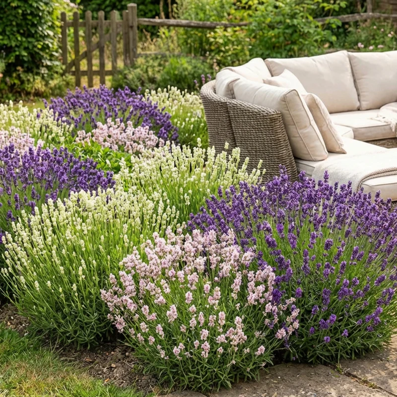 Stauden-Set Lavendel-Mix Dreifarbig (9er Set / 1,25 m²)