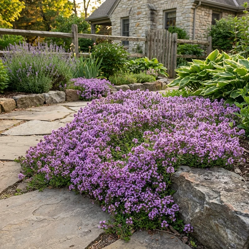 Purple Creeping Thyme (Thymus serpyllum) Flower Seeds for Planting – Heirloom Fragrant Ground Cover