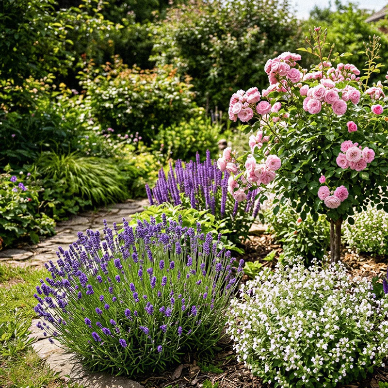 Stauden-Set Rosenbegleiter Blau-Weiß (6er Set / 0,75 m²)