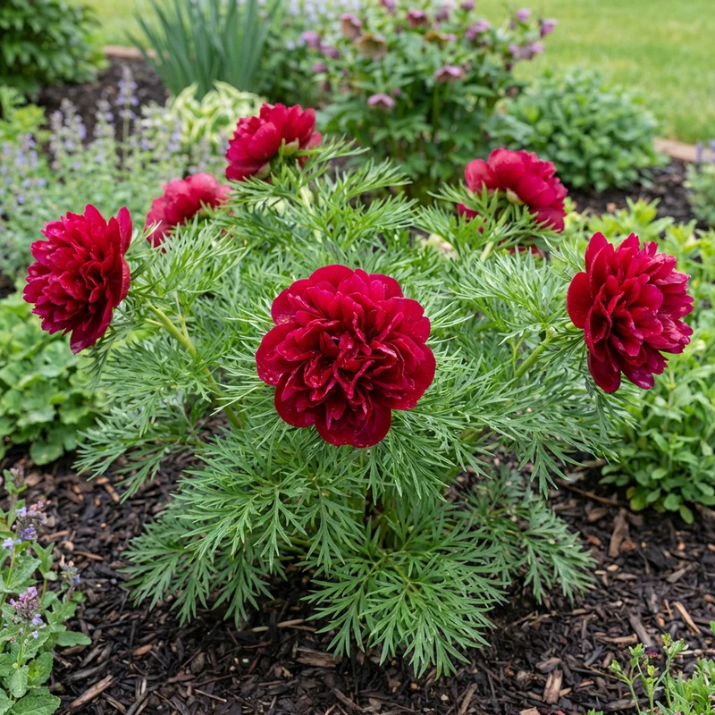 Double Flowering Fernleaf Peony Seeds for Planting – Fragrant Spring Garden Blooms
