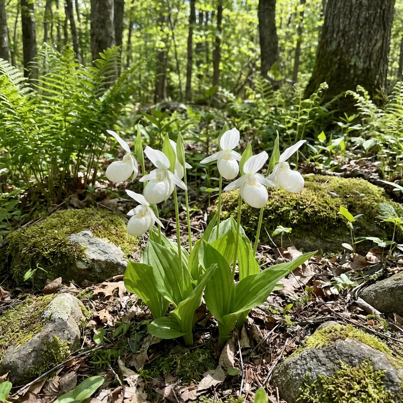 Cypripedium acaule White Lady’s Slipper Flower Seeds for Planting – Heirloom, Non-GMO, High Germination Seeds