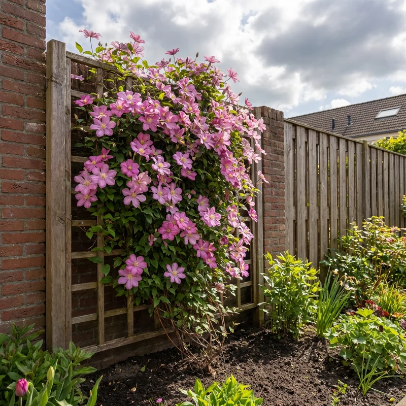 Kletterpflanze Clematis Comtesse de Bouchaud (Preiselbeere)