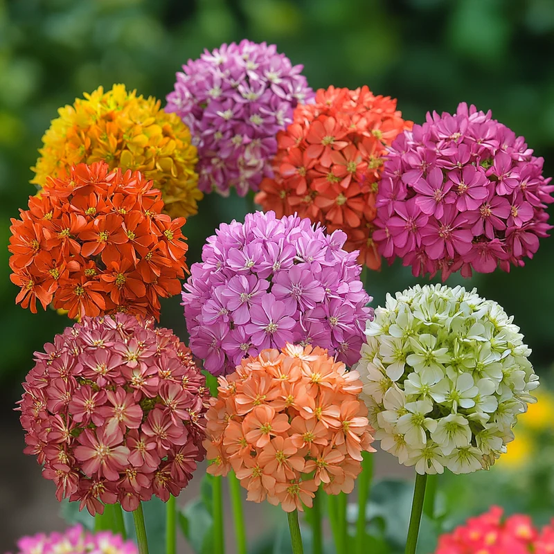Round Cluster Bloom Seeds – Classic Vibrant Flowering Variety for Garden Borders