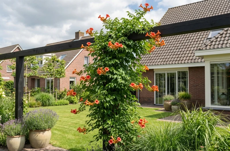 Kletterpflanze Campsis radicans (Trompetenblume)