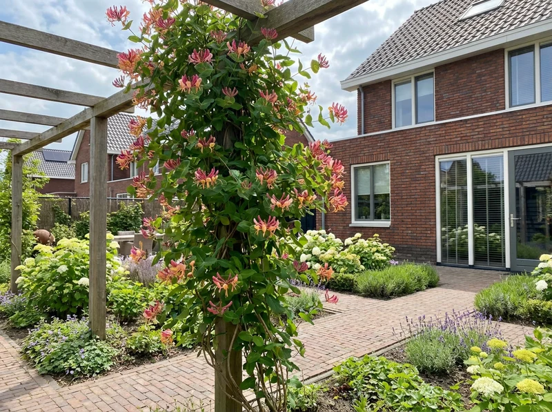 Kletterpflanze Lonicera heckrottii Goldflame (Geißblatt)