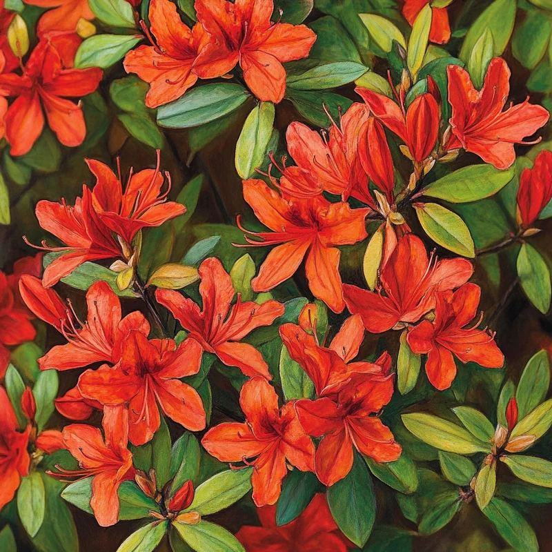 Cold Hardy Red Azalea Seeds – Fiery Red Blooms with Colorful Fall Foliage