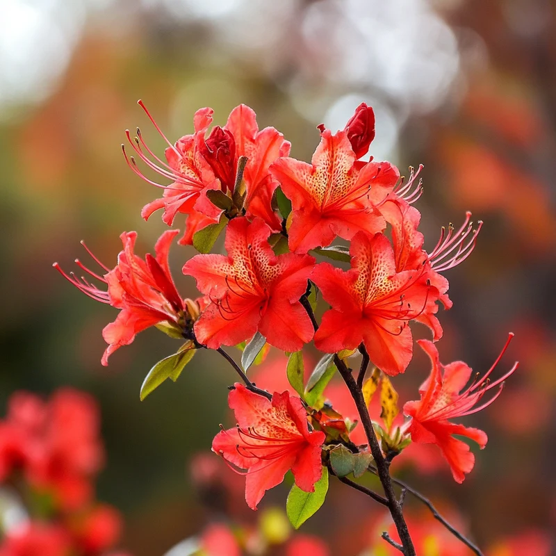 Cold Hardy Red Azalea Seeds – Fiery Red Blooms with Colorful Fall Foliage