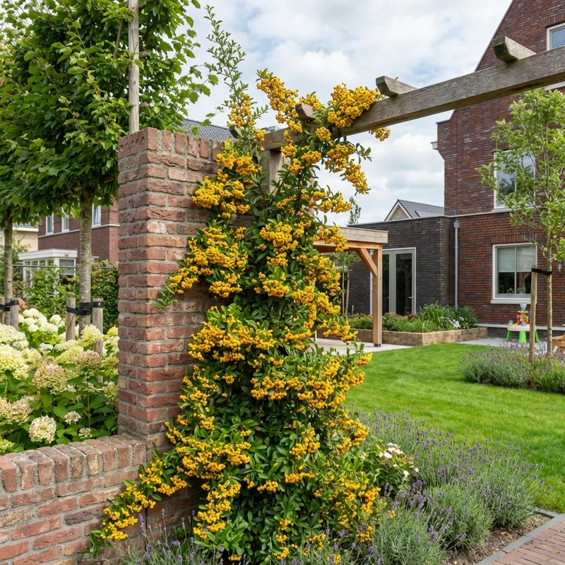 Kletterpflanze Pyracantha Soleil d'Or (Feuerdorn)