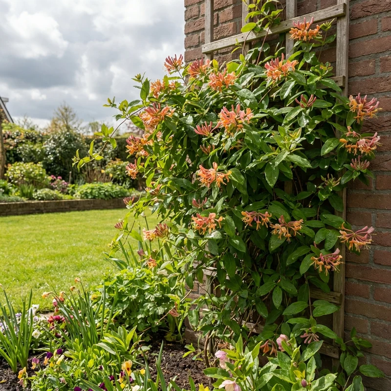Immergrüne Kletterpflanze Lonicera henryi (Geißblatt)