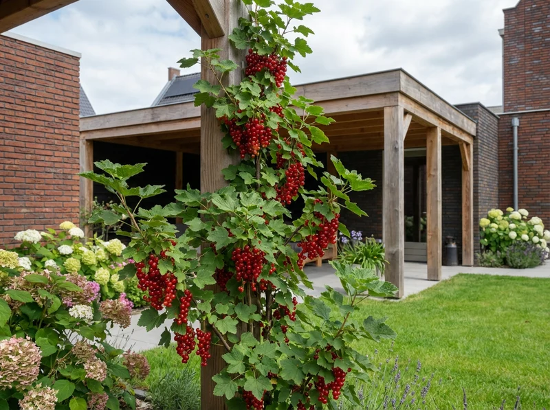 Kletterpflanze Ribes rubrum Jonkheer van Tets (Rote Johannisbeere)