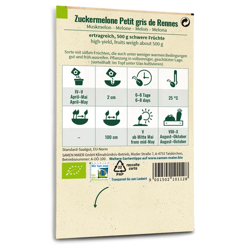 Bio-Zuckermelone 'Petit gris de Rennes'