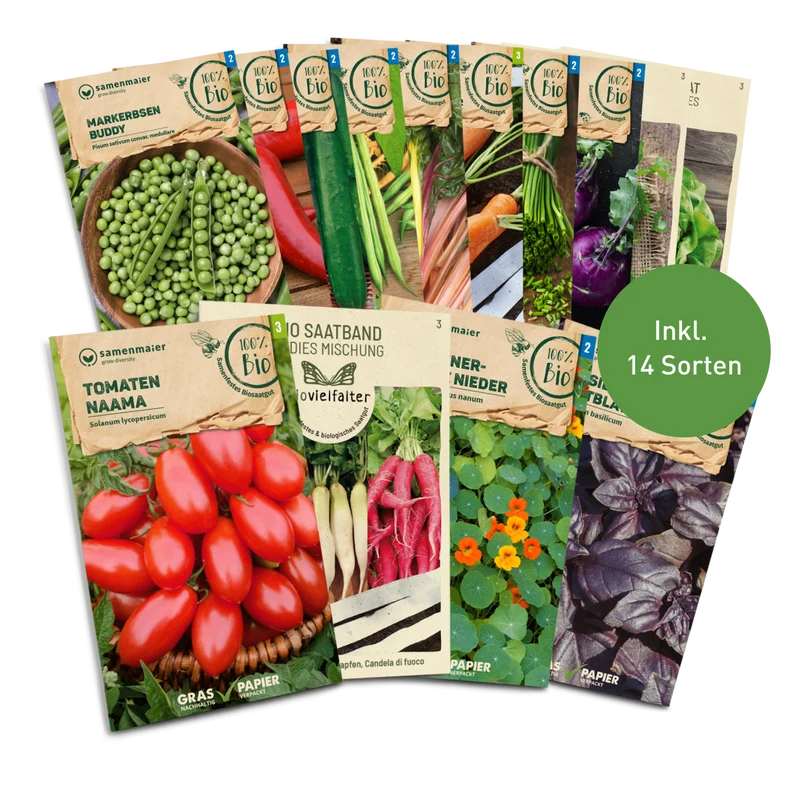 Hochbeet Bio-Samen-Set mit 14 Sorten