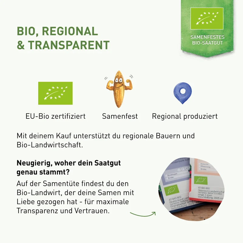 Einsteiger Bio-Samen-Set mit 9 Sorten