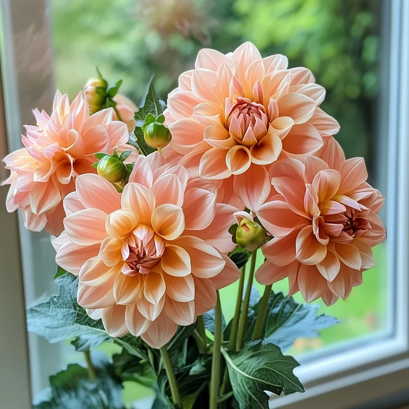 Mixed Coral and Gold Dahlia Seeds – Vibrant Blooming Garden Variety
