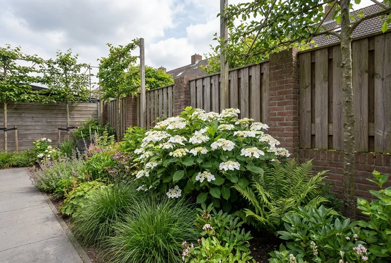Hortensie (Hydrangea macrophylla 'Dragonfly' (Teller White))