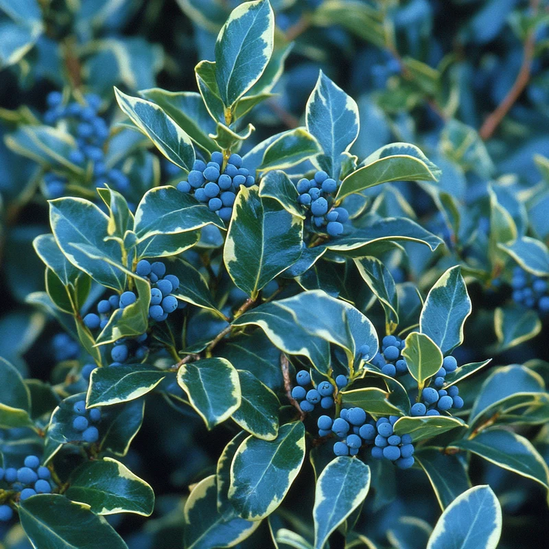 Blue Holly Seeds – Ilex × meserveae Cold-Hardy Evergreen with Blue-Green Foliage
