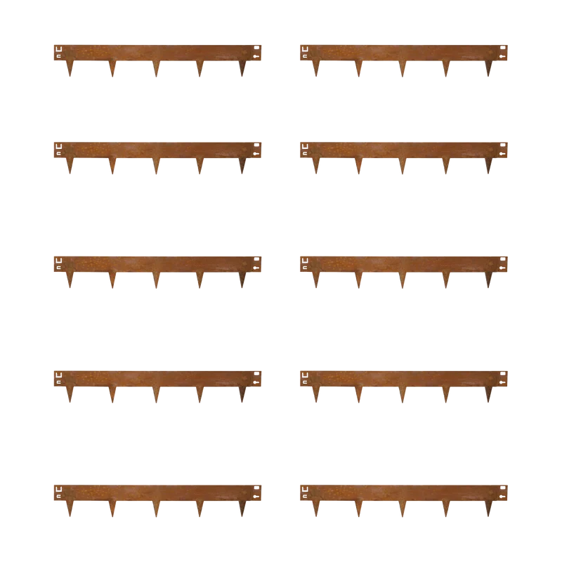 10x Cortenstahl-Kantenleiste - 106x16cm
