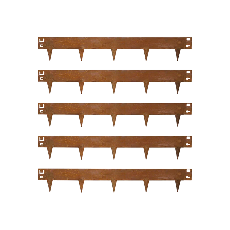 5x Cortenstahl-Kantenschutzleiste - 106x16cm
