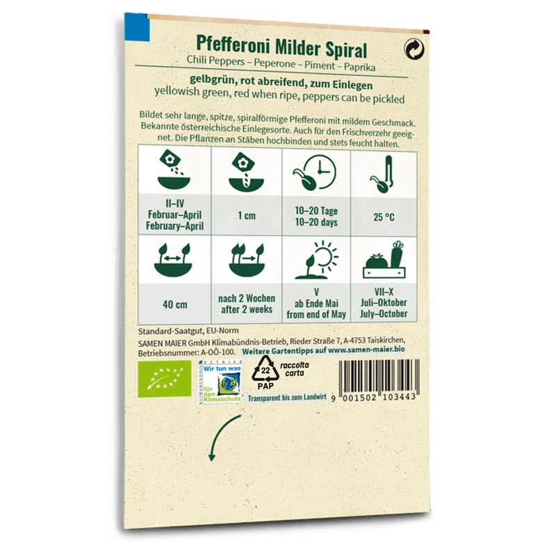 Bio-Pfefferoni 'Milder Spiral'