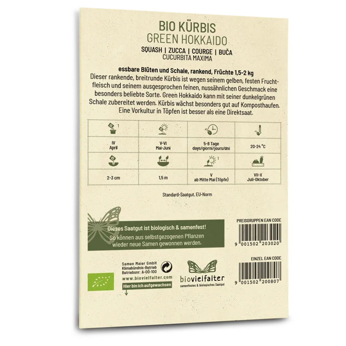 Bio-Kürbis 'Green Hokkaido'