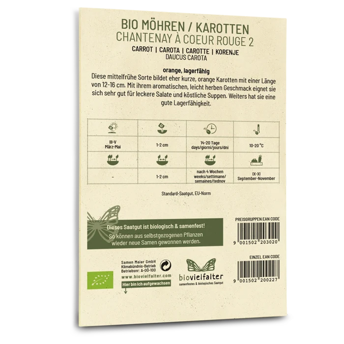 Bio-Karotten 'Chantenay à coeur Rouge 2'