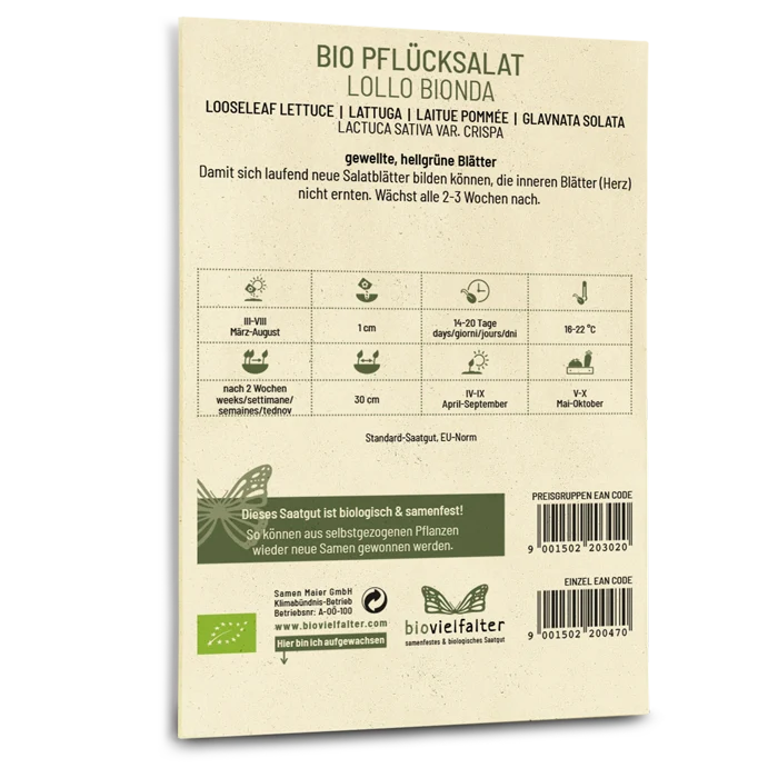 Bio-Pflücksalat 'Lollo Bionda'