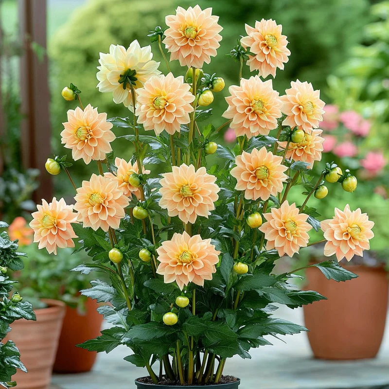 Mixed Peach and Yellow Dahlia Flower Seeds