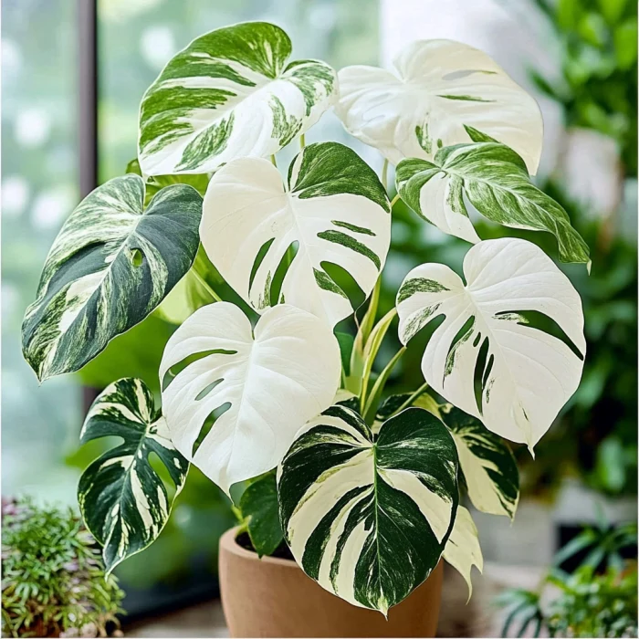Variegated Monstera Albo Seeds – White & Green Foliage Houseplant for Indoor Gardens