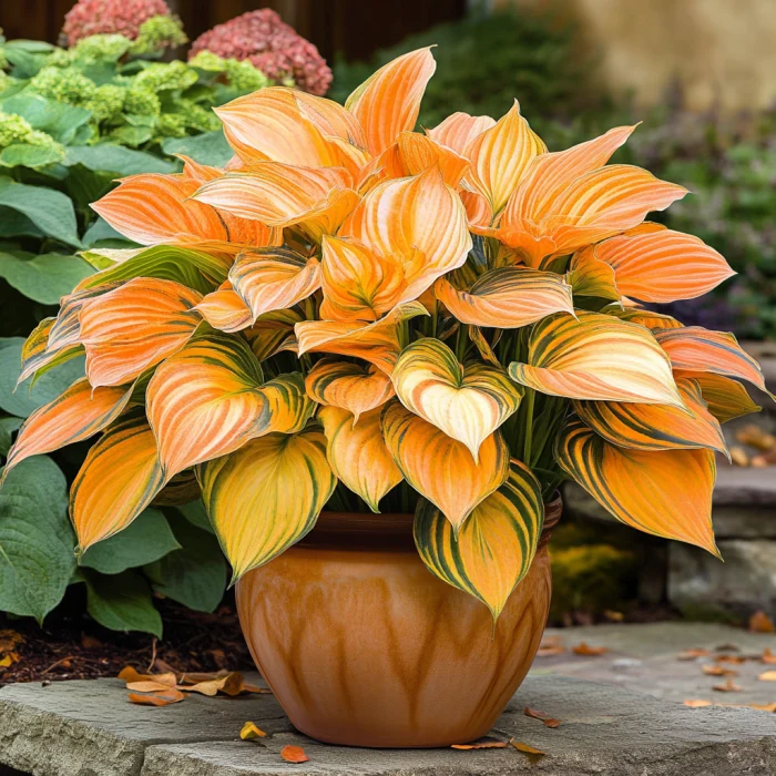 Rare Orange Hosta Plant Seeds Unique and Vibrant Shade Garden Perennial