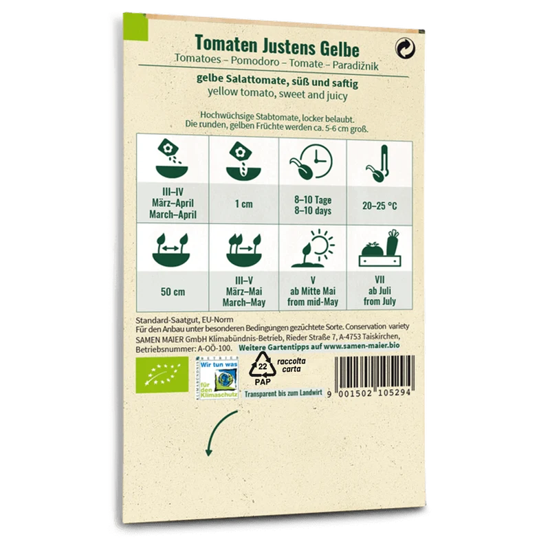 Bio-Tomate 'Justens Gelbe'