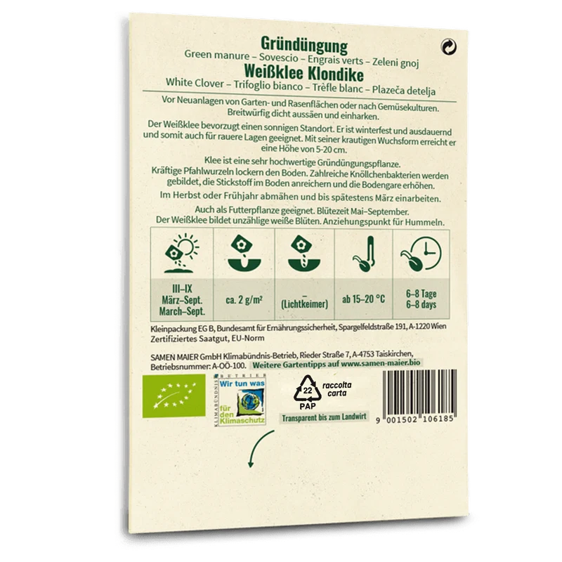 Bio-Weißklee Gründüngung