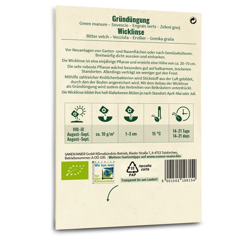 Bio-Wicklinse Gründüngung