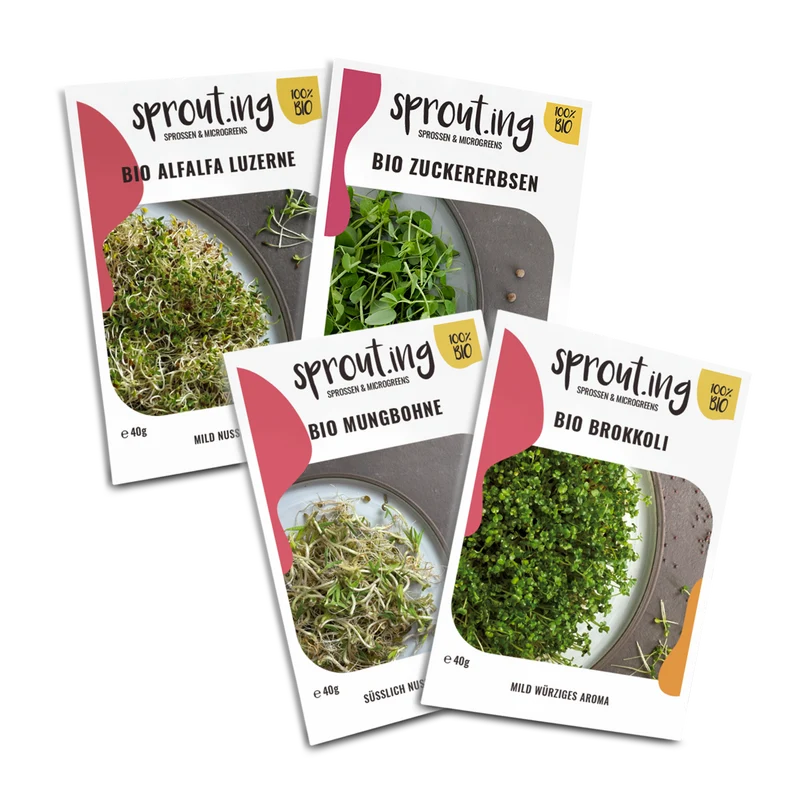 Bio-Sprossen Samen-Set Mild (4 x 40 g)