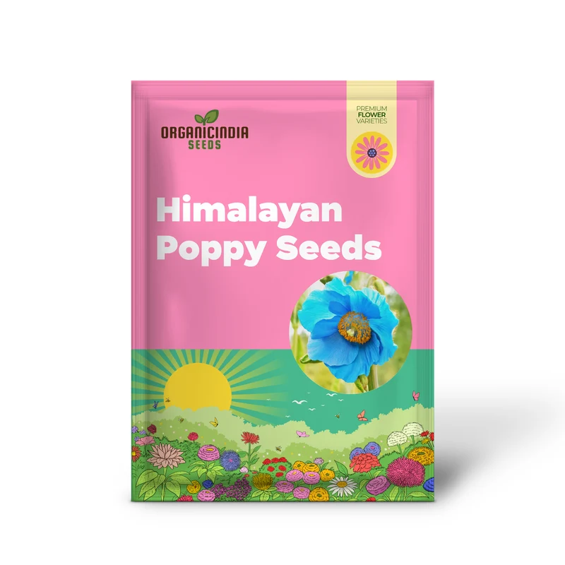Himalayan Blue Poppy Seeds - Captivating Vivid Blue Flowers, Short-Lived Perennials for Shaded Borders & Woodland Gardens, 20Pcs Flower Seeds