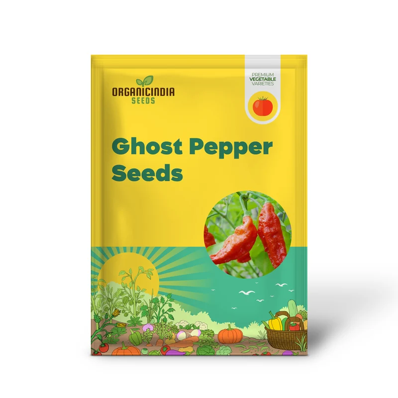 Ghost Pepper Seeds - Ghost Chili, Heirloom & Non-GMO, Fast-Growing Perennial for Garden & Containers