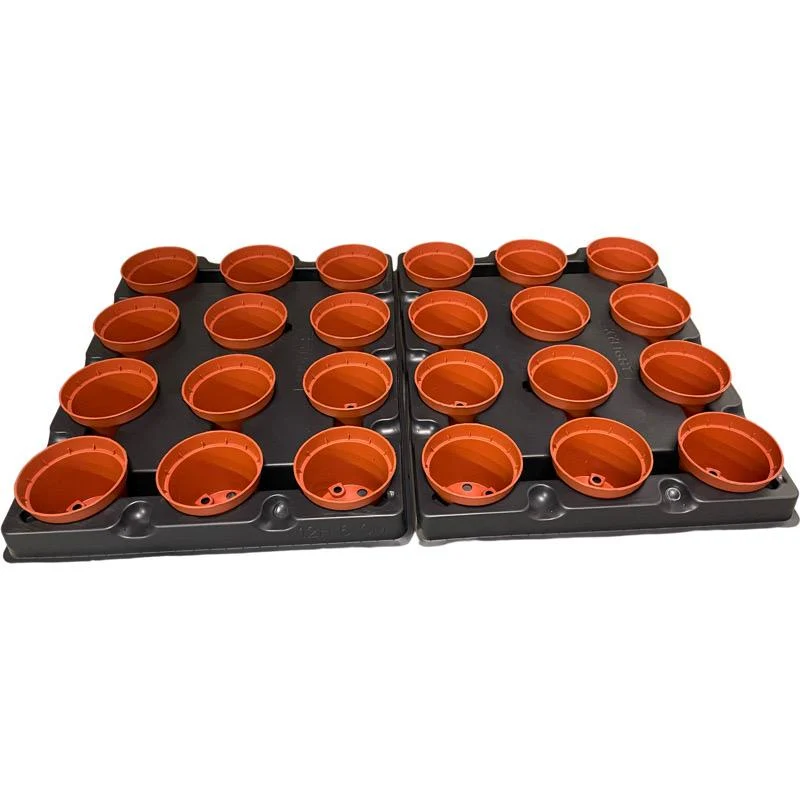 Anzuchttablett mit 24 Töpfen – 6 cm rot